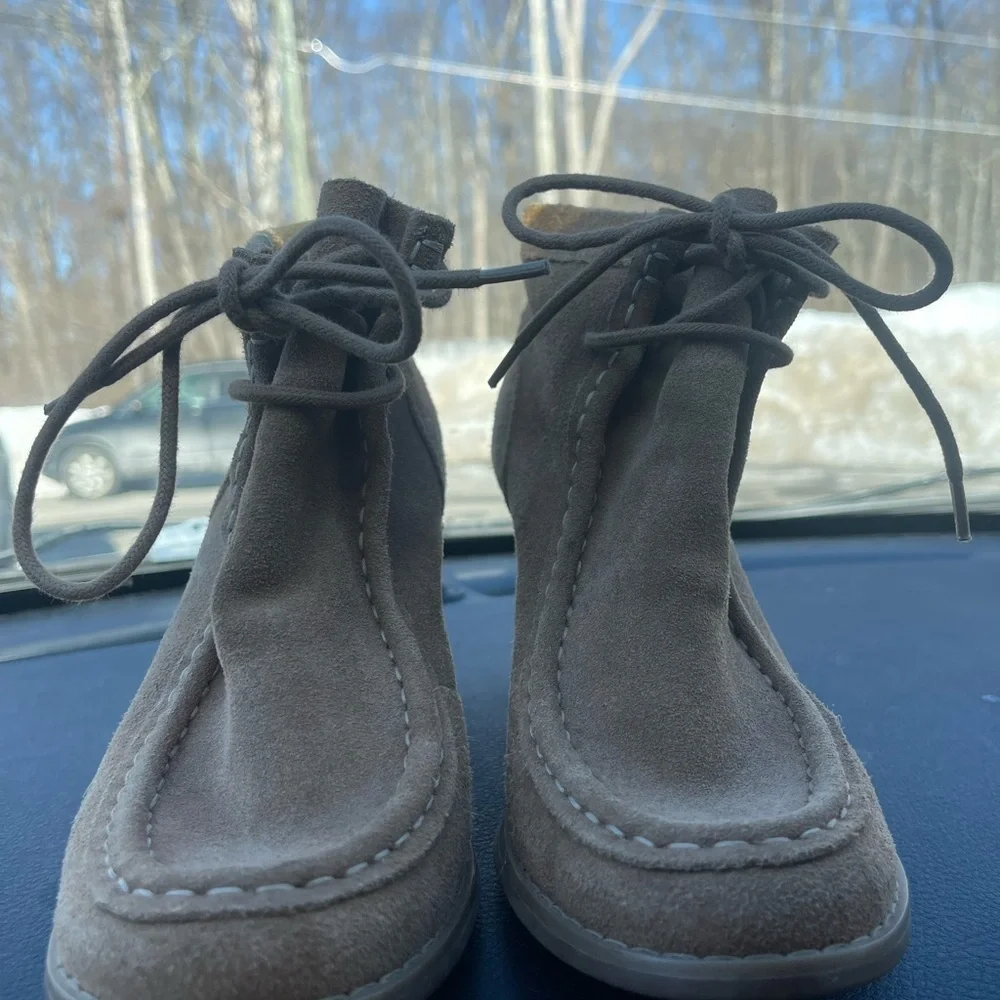 Lucky Brand Brown Suede Wedge Booties